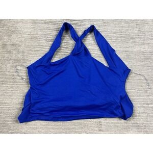 Wisteria Lane Wrap Top Womens Large Blue Halter‎ Tied Polyester Blend